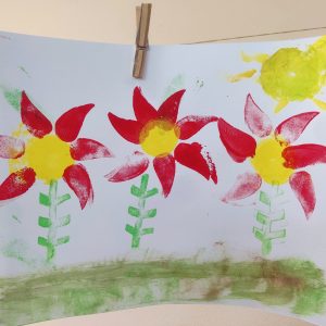 Druktechnieken met kleuters - De bloementuin